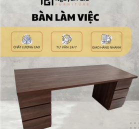 bàn ikea 1m6 có 3 ngăn tủ vát cạnh 45 độ [ Free ship lắp đặt HCM ]
